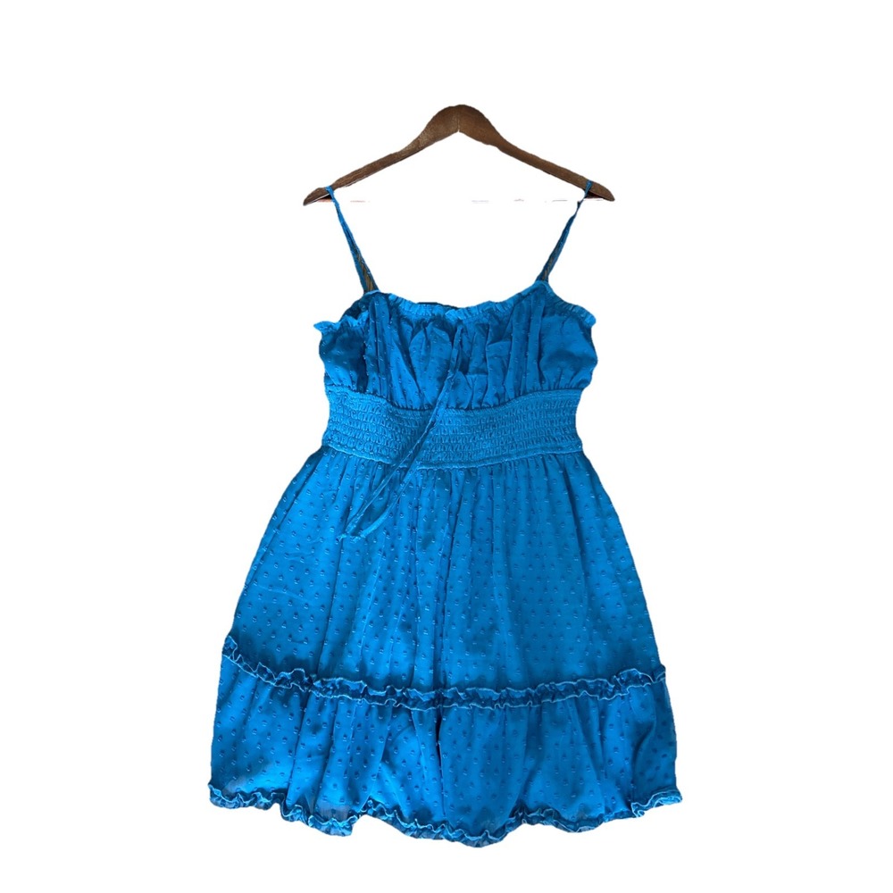 Trixxi Francesca's Ezra Clip Dot Mini Babydoll Dress Teal‎ Size Large Y2K - Picture 7 of 7
